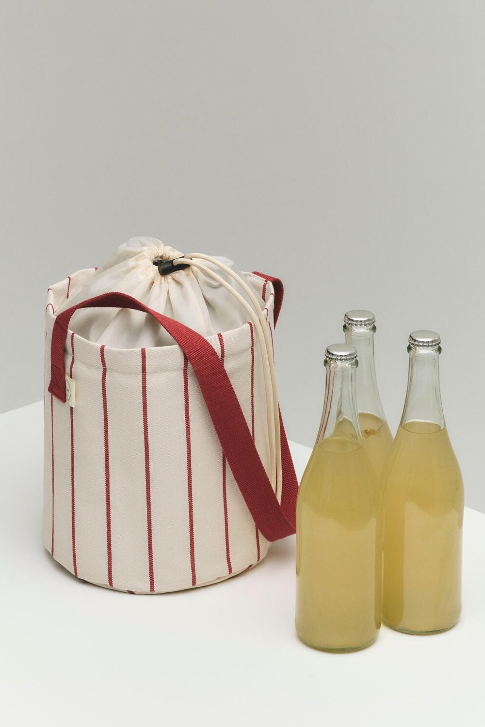 x Jasper Morrison flasketaske - Beige with red stripe
